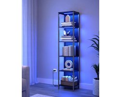 Veelzijdige Boekenkast met Sfeervolle LED-Verlichting en 6 Niveaus – foto 4