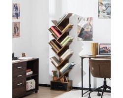 Boomvormige Boekenkast met Lade - Staande Opbergplank voor Thuis – foto 5