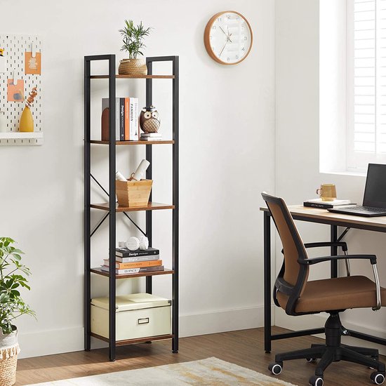 Set van 2 Vintage Industriële Boekenkasten met 5 Niveaus - Multifunctioneel – foto 5