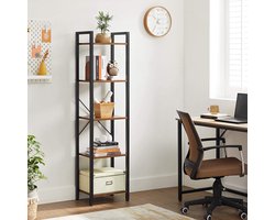 Set van 2 Vintage Industriële Boekenkasten met 5 Niveaus - Multifunctioneel – foto 6