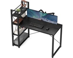 Veelzijdig Bureau met Opbergplanken - Zwart Ebbenhout Look – foto 2