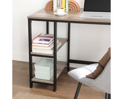 Stijlvol en Ruim Bureau met Opslag - Grijs Zwart – foto 6
