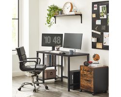 Stijlvol en Ruim Kantoorbureau met Opbergruimte - Vintage Bruin-Zwart – foto 6