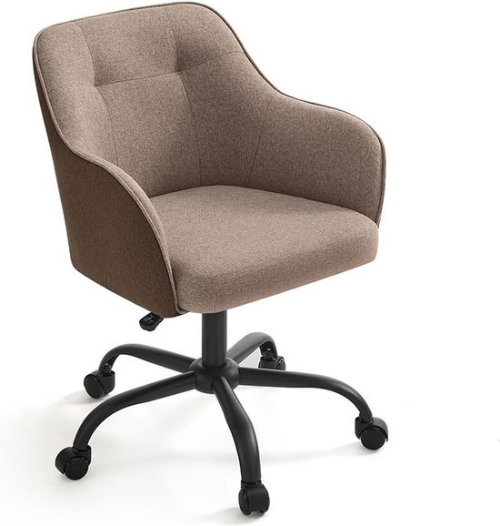 Ergonomische Bureaustoel - Comfortabele Zitting - Met Wielen - Bruin – foto 2