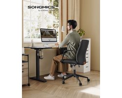 Comfortabele en Verstelbare Bureaustoel met Ergonomische Ondersteuning - Inktzwart – foto 1
