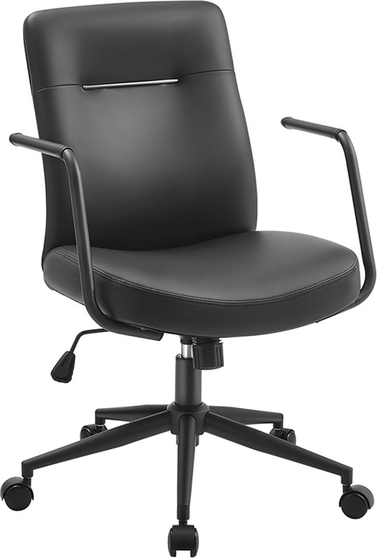 Comfortabele en Verstelbare Bureaustoel met Ergonomische Ondersteuning - Inktzwart – foto 3