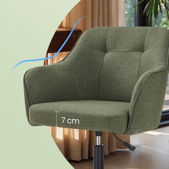 Ergonomische Bureaustoel met Comfortabele Stofbekleding - Groen – foto 4