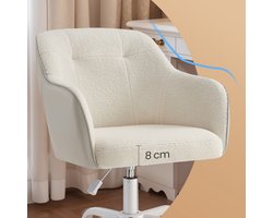 Ergonomische Bureaustoel met Zachte Sherpa Stof - Blauw – foto 3