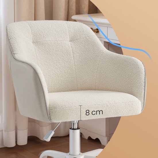 Ergonomische Bureaustoel met Zachte Sherpa Stof - Blauw – foto 4