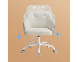 Ergonomische Bureaustoel met Zachte Sherpa Stof - Blauw – foto 6