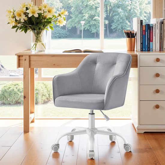 Comfortabele Bureaustoel met Fluweelbekleding - Verstelbaar & Ergonomisch – foto 2