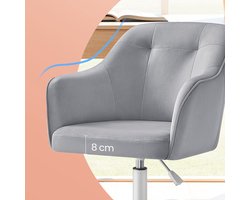 Comfortabele Bureaustoel met Fluweelbekleding - Verstelbaar & Ergonomisch – foto 3