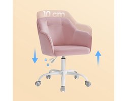 Comfortabele Bureaustoel - Klassiek Design met Fluweel Roze – foto 5