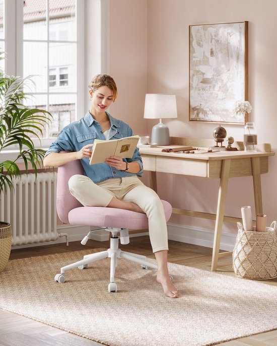 Comfortabele Bureaustoel met Ergonomisch Ontwerp en Roze Accent – foto 3