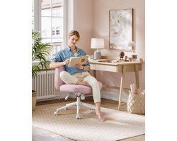 Comfortabele Bureaustoel met Ergonomisch Ontwerp en Roze Accent – foto 4