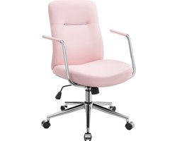 Ergonomische Bureaustoel met Rugleuning en Gebogen Zitting - Pastelroze – foto 3