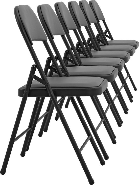 Opvouwbare Bureaustoelen - Set van 6 - Ergonomisch en Modern Grijs Design – foto 1