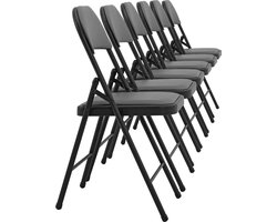 Opvouwbare Bureaustoelen - Set van 6 - Ergonomisch en Modern Grijs Design – foto 2