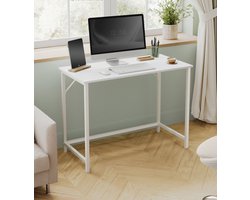 Elegant Wit Bureau - Industrieel Design met Ruim Werkblad – foto 4