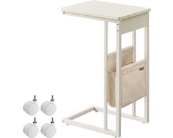 C-vormige bijzettafel met stoffen opbergtas en flexibele poten – foto 2