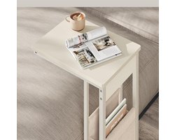 C-vormige bijzettafel met stoffen opbergtas en flexibele poten – foto 6