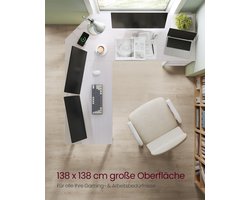 Ruim Hoekbureau met Opbergplanken - Esdoornwit Werkplek – foto 2