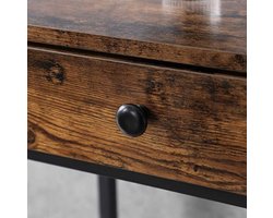 Industriële consoletafel met 2 laden – Vintage bruin-zwart – foto 6