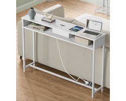 Witte Consoletafel met Geïntegreerde Stopcontacten voor Uw Hal of Woonkamer – foto 2