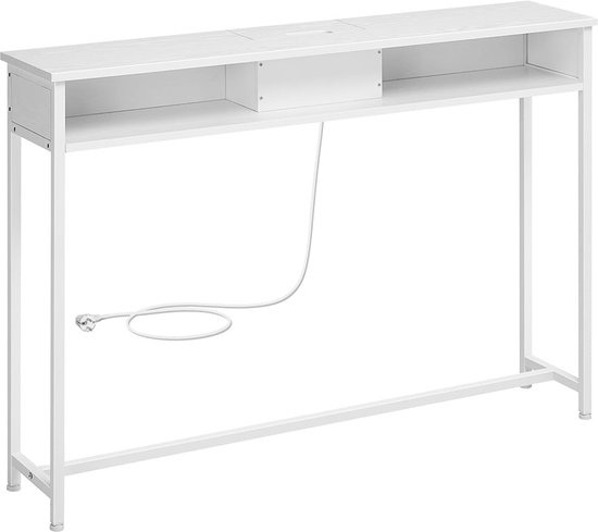 Witte Consoletafel met Geïntegreerde Stopcontacten voor Uw Hal of Woonkamer – foto 4