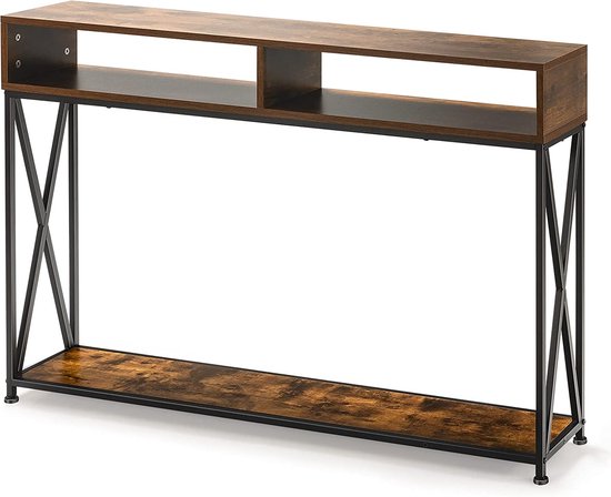Industriële Consoletafel met Open Plank en Opbergvakken voor Entree of Woonkamer – foto 5