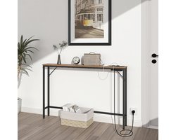Slanke Consoletafel met Geïntegreerd Laadstation - Vintage Bruin – foto 6