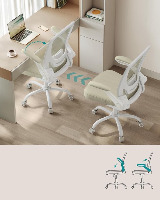 Ergonomische Bureaustoel - Comfortabel & Verstelbaar - Havermoutbeige – foto 6