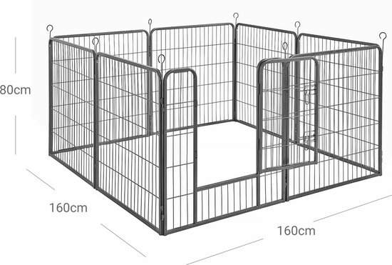 Grote Dierenren voor Binnen en Buiten - Zwart 160x160x80cm – foto 3