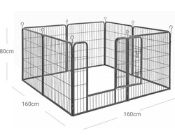 Grote Dierenren voor Binnen en Buiten - Zwart 160x160x80cm – foto 4