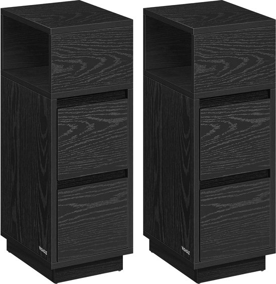 Elegante Zwarte Nachtkastjes Set met Lades - Compact Design – foto 5