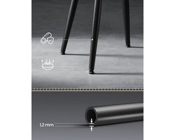 Set van 2 Elegante Eetkamerkrukken - Zwart Kunstleer – foto 2