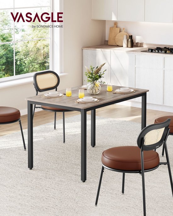 Eettafel - Stijlvol & Stevig Ontwerp - Greige Gemêleerd – foto 1