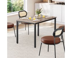 Eettafel - Stijlvol & Stevig Ontwerp - Greige Gemêleerd – foto 4