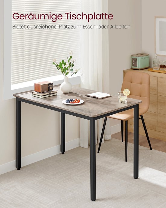 Eettafel - Stijlvol & Stevig Ontwerp - Greige Gemêleerd – foto 5