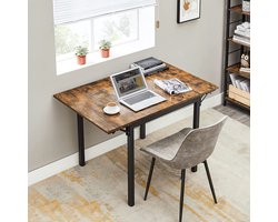 Flexibele Eettafel voor Kleine Ruimtes - Inklapbaar - Industrieel Bruin-Zwart – foto 3