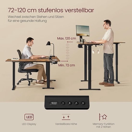 Elektrisch in hoogte verstelbaar hoekbureau met geïntegreerd laadstation – foto 5