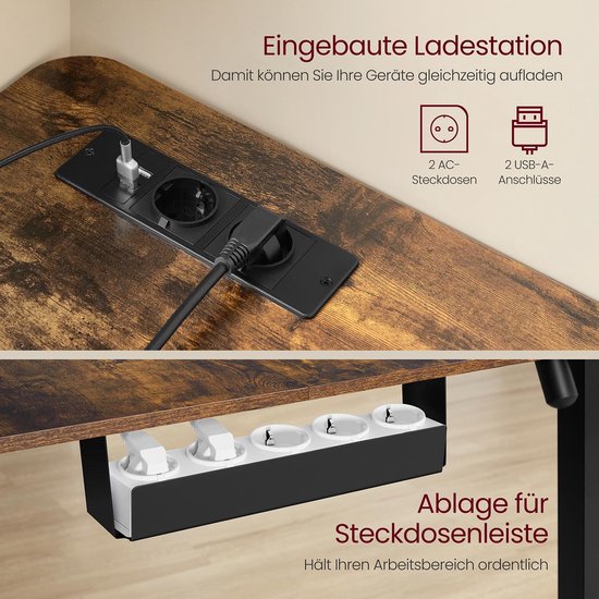 Elektrisch in Hoogte Verstelbaar Hoekbureau met Geïntegreerd Laadstation – foto 1