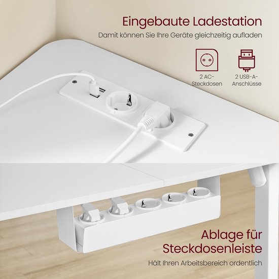 Elektrisch in Hoogte Verstelbaar Hoekbureau met Laadstation – foto 3