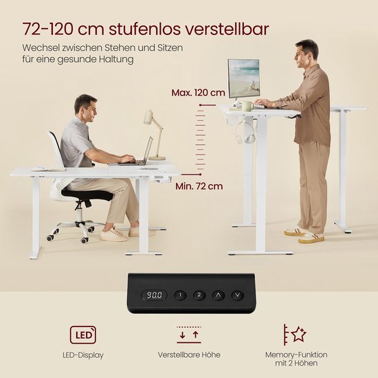 Elektrisch in Hoogte Verstelbaar Hoekbureau met Laadstation – foto 6
