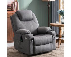 Elektrische Relaxfauteuil met Massage en Verwarming - Grijs – foto 2