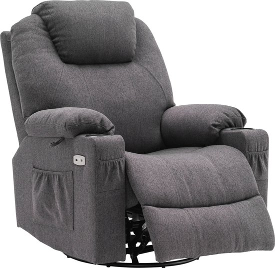 Elektrische Relaxfauteuil met Massage en Verwarming - Grijs – foto 5