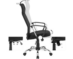 Ergonomische Bureaustoel met Comfortabele Zitting en Schommelfunctie Zwart – foto 4