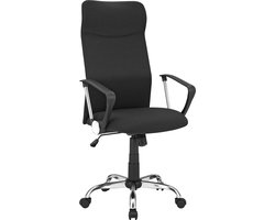Ergonomische Bureaustoel met Comfortabele Zitting en Schommelfunctie Zwart – foto 6