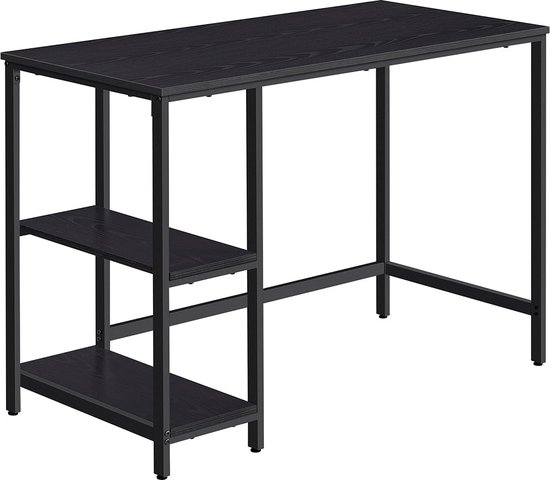 Veelzijdig Bureau met Ruim Werkblad en Stalen Poten - 100 x 50 cm - Zwart – foto 2