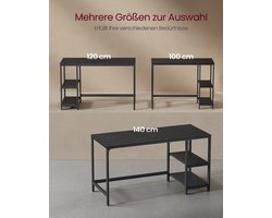 Veelzijdig Bureau met Ruim Werkblad en Stalen Poten - 100 x 50 cm - Zwart – foto 4